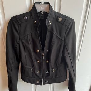 White House Black Market Black Blazer w/ Silver Buttons size 6